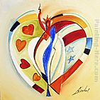 Heart Paintings - AMERICAN HEARTS I by Alfred Gockel